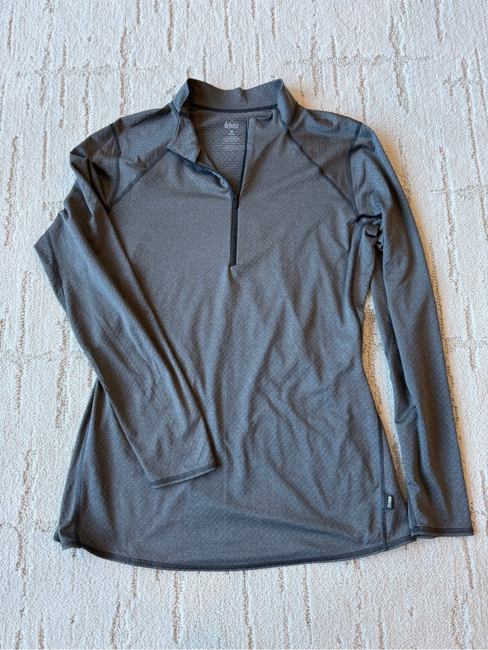 REI Women's Charcoal Gray Half-Zip Performance Pullover Medium